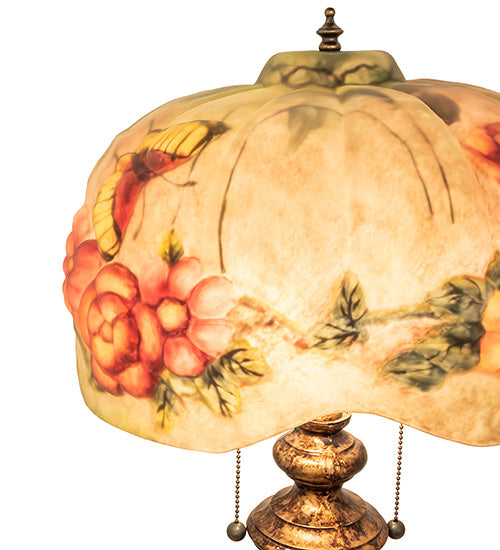 27" High Puffy Butterfly & Flowers Table Lamp