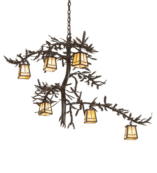 45" Wide Pine Branch Valley View 6 Light Chandelier