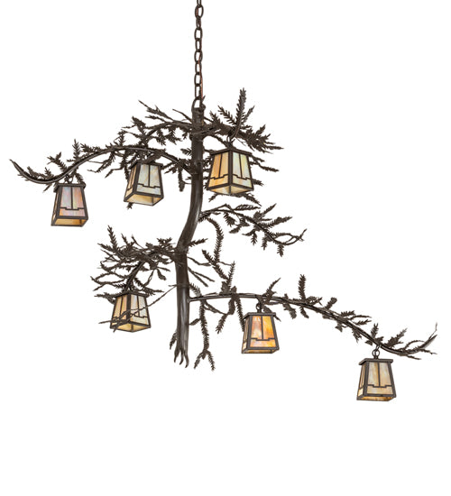 45" Wide Pine Branch Valley View 6 Light Chandelier