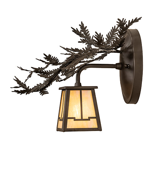 16" Wide Pine Branch Valley View Left Wall Sconce