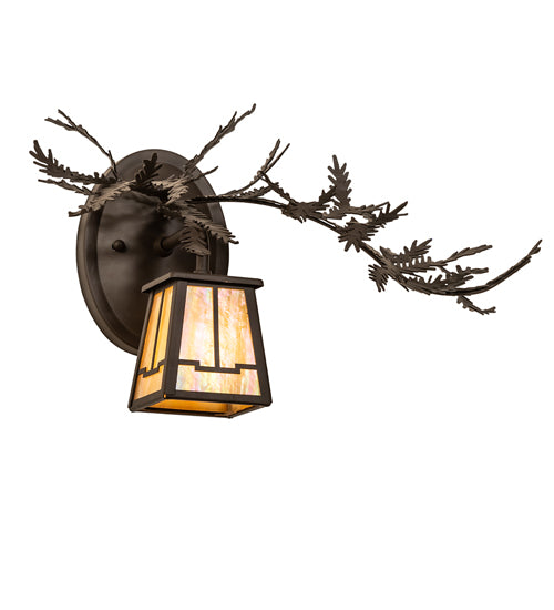 16" Wide Pine Branch Valley View Right Wall Sconce