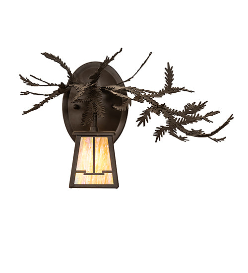 16" Wide Pine Branch Valley View Right Wall Sconce