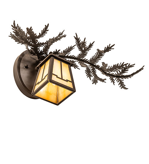 16" Wide Pine Branch Valley View Right Wall Sconce