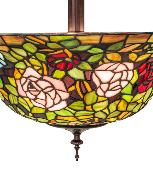 20" Wide Tiffany Rosebush Semi-Flushmount