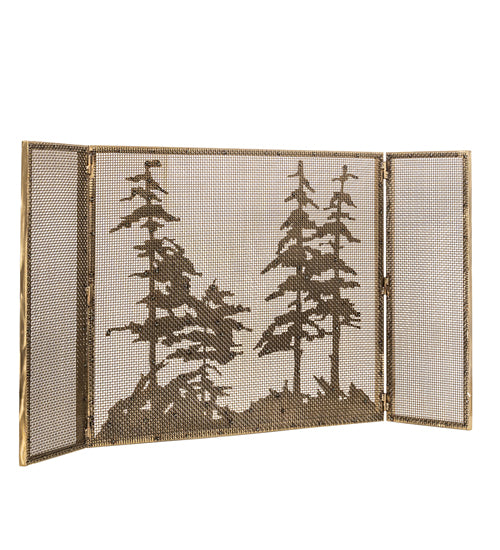 56" Wide X 28" High Tall Pines Fireplace Screen