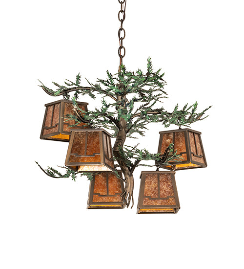 29" Wide Pine Branch Valley View 5 Light Chandelier