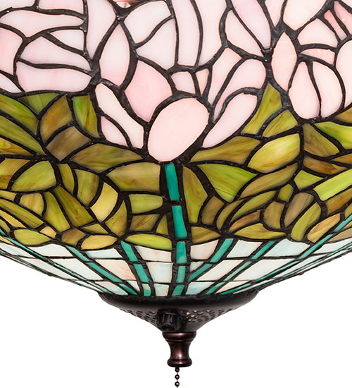 16" Wide Tiffany Cabbage Rose Fan Light Fixture