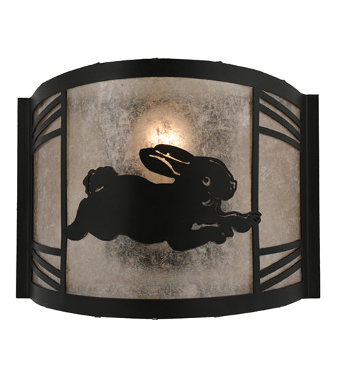 12" Wide Rabbit On The Loose Right Wall Sconce