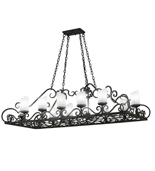 66" Long Carlotta 12 Light Oblong Chandelier