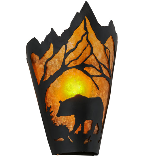 8" Wide Bear At Dawn Wall Sconce