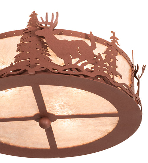 16" Wide Deer At Dusk Fan Light Fixture