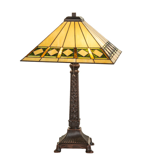 27" High Diamond Band Mission Table Lamp