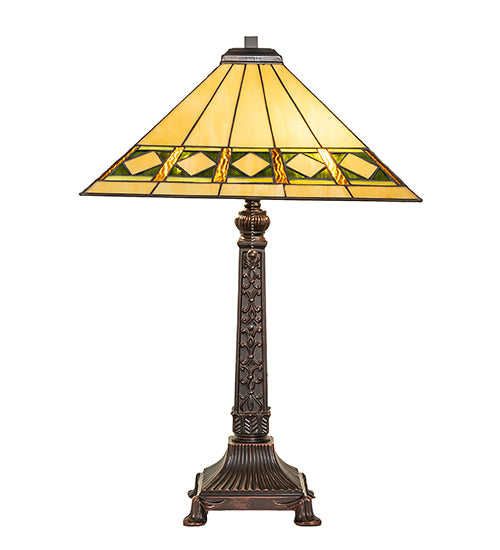 27" High Diamond Band Mission Table Lamp