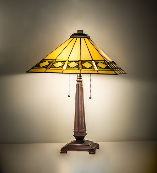 23" High Diamond Band Mission Table Lamp