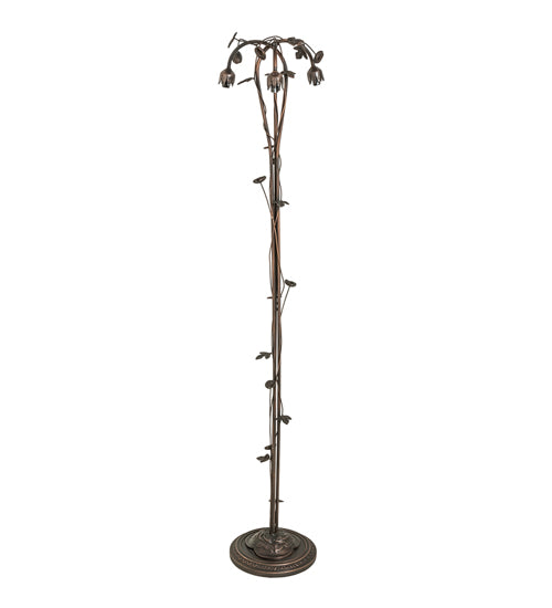 58" High Gray Tiffany Pond Lily 3 Light Floor Lamp