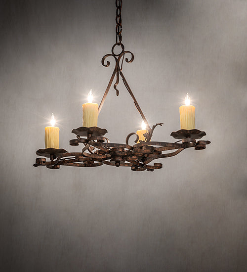 28" Long Elianna 4 Light Oblong Chandelier