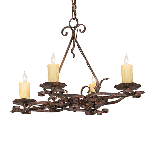 28" Long Elianna 4 Light Oblong Chandelier