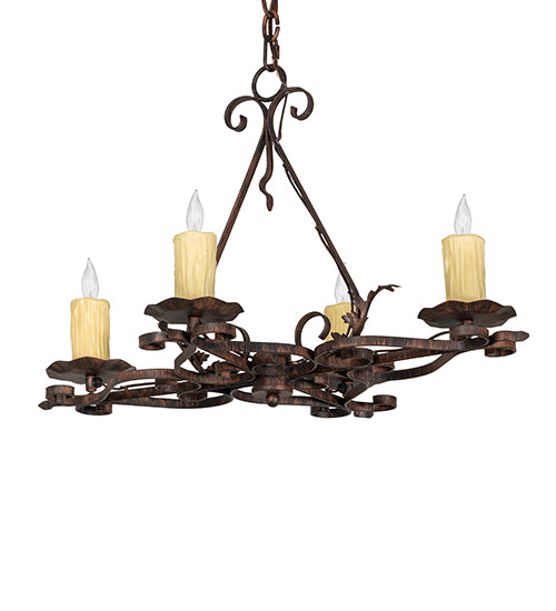 28" Long Elianna 4 Light Oblong Chandelier