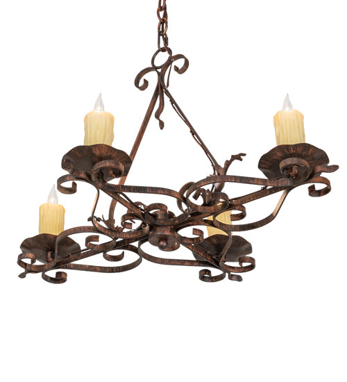 28" Long Elianna 4 Light Oblong Chandelier