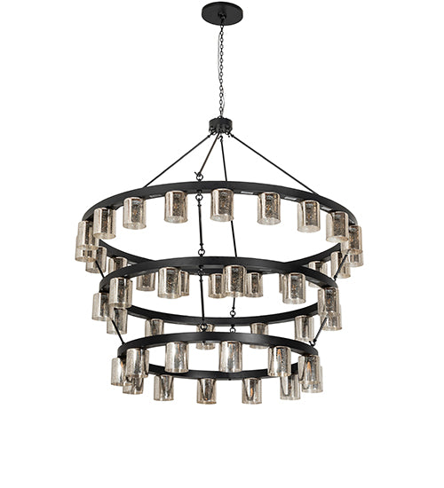 70" Wide Loxley Horizon Ring 44 Light Three Tier Chandelier