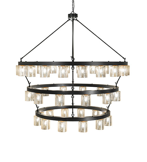 70" Wide Loxley Horizon Ring 44 Light Three Tier Chandelier