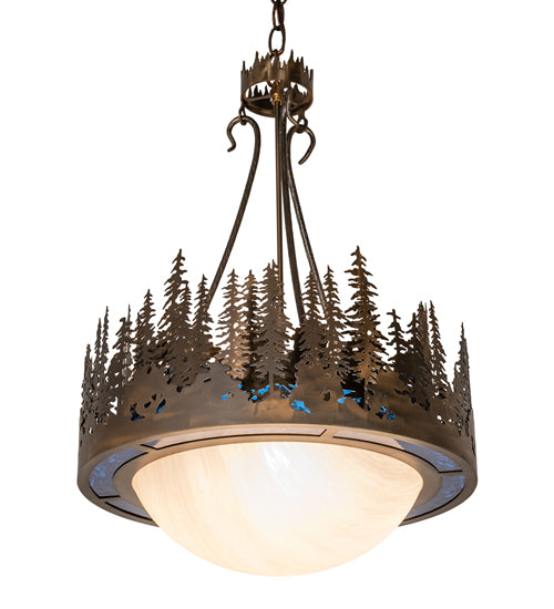 26" Wide Tall Pines Inverted Pendant