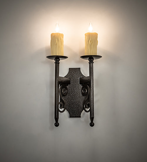 9" Wide Toscano 2 Light Wall Sconce