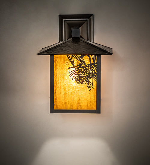 9" Wide Seneca Winter Pine Wall Sconce