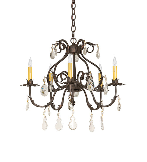 24" Wide Chantilly 5 Light Chandelier