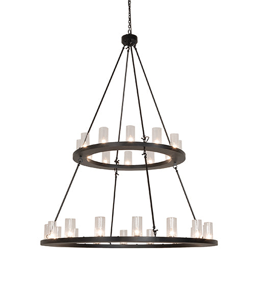 60" Wide Loxley 28 Light Two Tier Chandelier