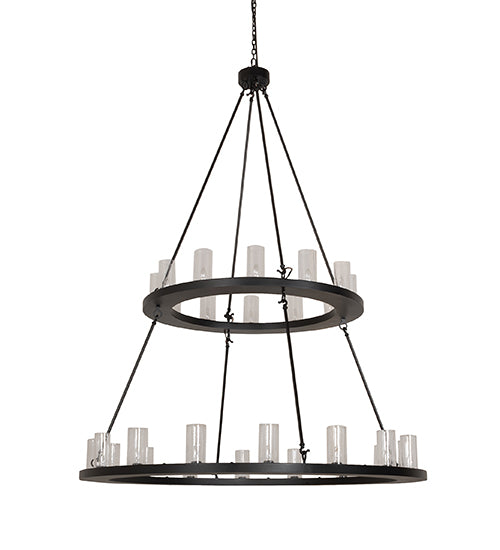 60" Wide Loxley 28 Light Two Tier Chandelier