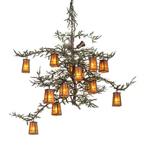 62" Wide Pine Branch Valley View 15 Light Chandelier