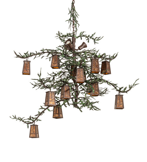 62" Wide Pine Branch Valley View 15 Light Chandelier