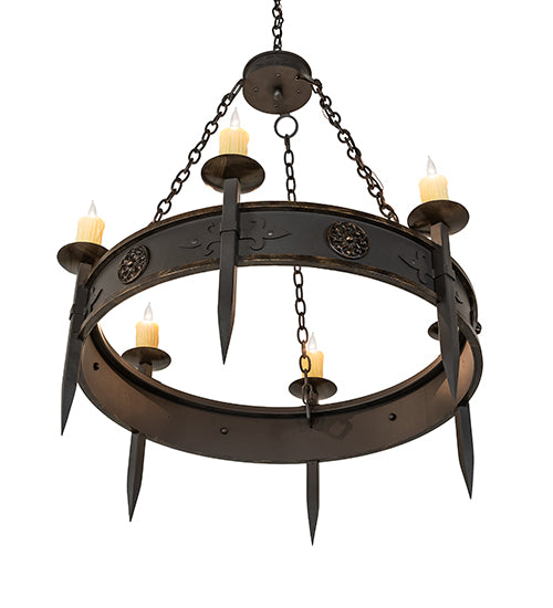 36" Wide Calandra 6 Light Chandelier