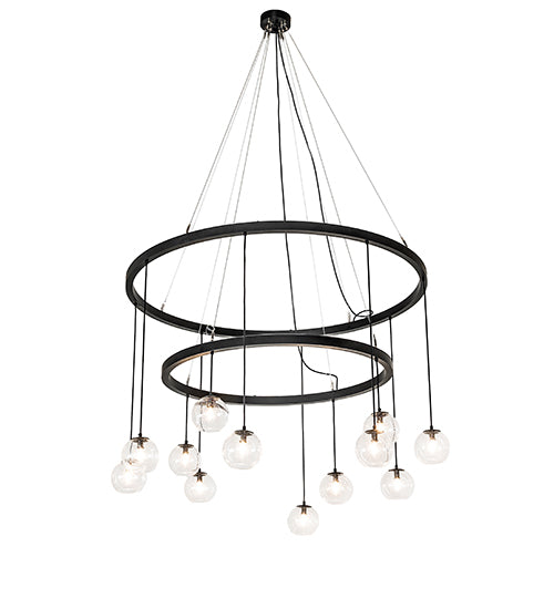 59" Wide Bola 12 Light Two Tier Cascading Chandelier