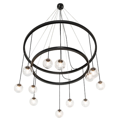 59" Wide Bola 12 Light Two Tier Cascading Chandelier