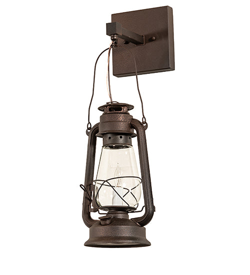 7" Wide Miners Lantern Wall Sconce