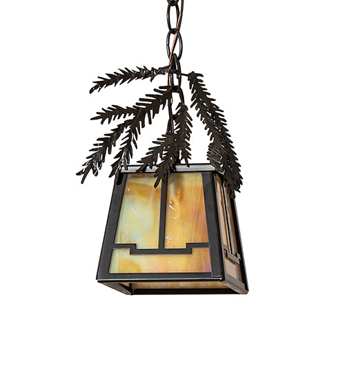 5.5" Square Pine Branch Valley View Mini Pendant