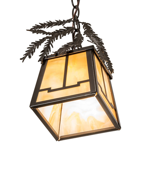 5.5" Square Pine Branch Valley View Mini Pendant