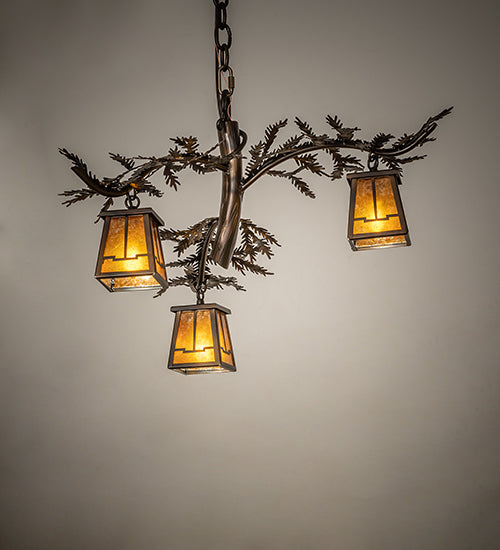 24" Wide Pine Branch Valley View 3 Light Chandelier