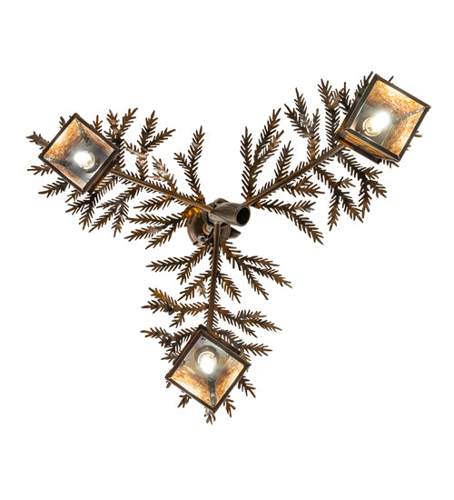 24" Wide Pine Branch Valley View 3 Light Chandelier