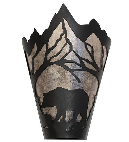 8" Wide Bear At Dawn Wall Sconce