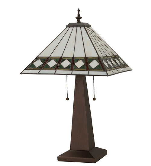 24" High Diamond Band Mission Table Lamp