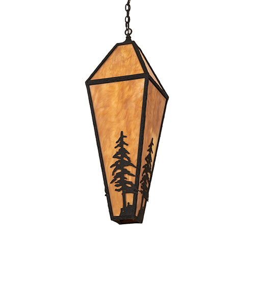 12.5" Square Lone Pine Pendant