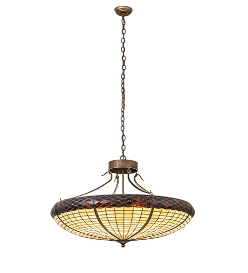 36" Wide Greenbriar Oak Inverted Pendant