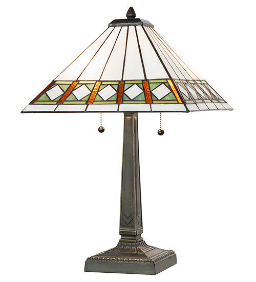 22" High Diamond Band Mission Table Lamp