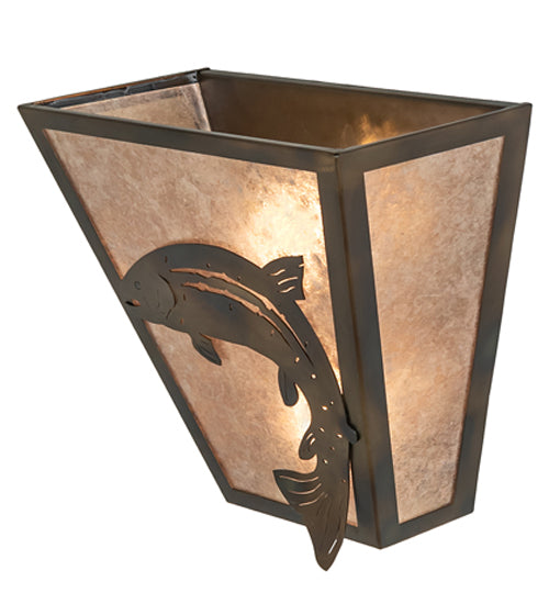 13" Wide Leaping Trout Wall Sconce