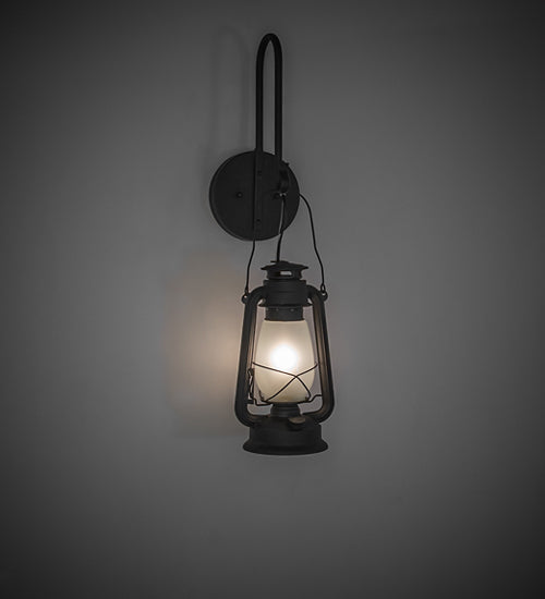 7" Wide Miners Lantern Wall Sconce