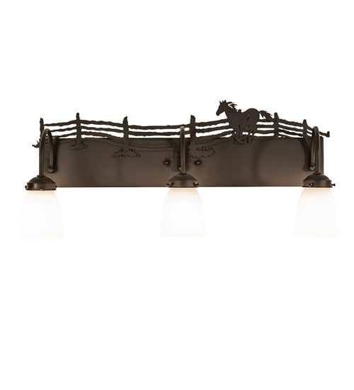 27" Wide Running Horse 3 Light Vanity Light