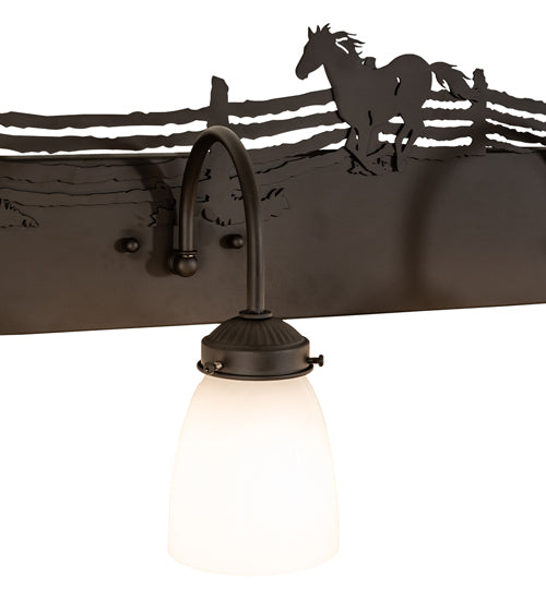 27" Wide Running Horse 3 Light Vanity Light